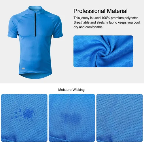 Miniatura 7 de INBIKE Maillots de ciclismo para hombre que absorbe la humedad, manga corta, secado rápido, camiseta de ciclismo de manga larga transpirable
