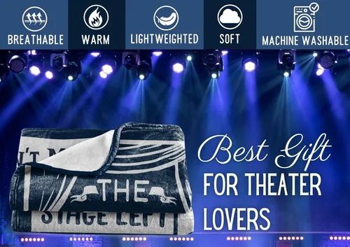 Miniatura 2 de Huglanket Manta de Regalo de Teatro Throw - Regalo para Amantes del Teatro de Broadway Niñas Niños Mujeres - Comer Dormir Musicales Repetir - 40" x