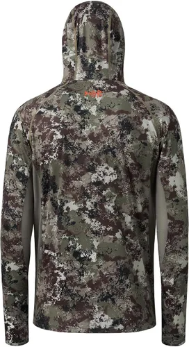 Miniatura 2 de BASSDASH - Camiseta de caza para hombre con protección solar FPU 50+, manga larga con capucha tipo pasamontañas y diseño camuflado, para pesca