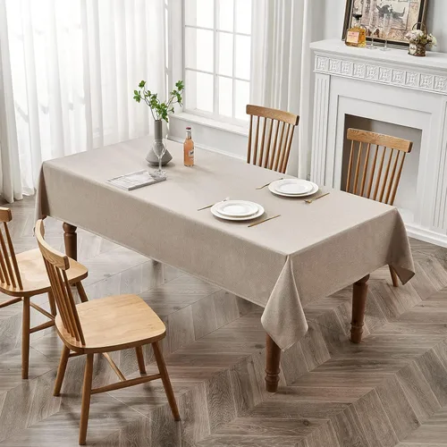 Miniatura 4 de BALCONY & FALCON Mantel Rectangular Estilo Jacquard Resistente al Agua Cubierta de Mesa para Comedor Cocina Café Fiestas y Uso al Aire Libre
