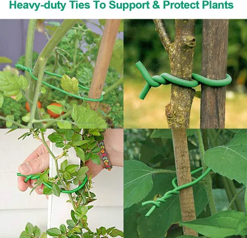 Miniatura 4 de Lazos suaves para plantas, lazos de jardín TPR flexibles y duraderos para cordeles, ramas de tomate, enredaderas y cables de cable (verde)