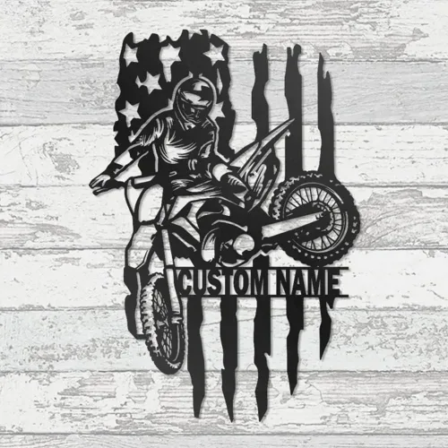 Miniatura 15 de Letrero con nombre personalizado, letrero de metal para motocicleta, decoración de pared con nombre de familia, decoración rústica para el hogar