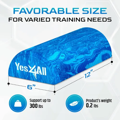 Miniatura 2 de Yes4All Rodillo de espuma firme de EVA para estiramiento, medio rodillo de espalda de yoga para masaje muscular para pilates, yoga, equilibrio
