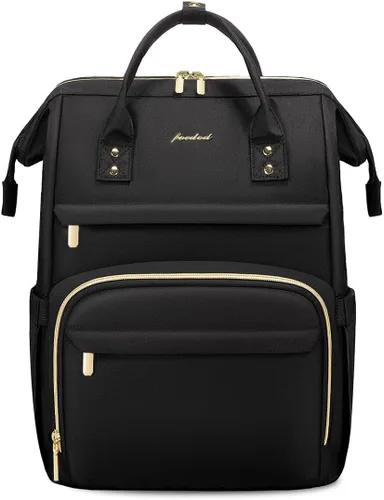 Miniatura 8 de FOCDOD - Mochila para laptop de mujer, para trabajo - Compatible con laptops de 15.6 pulgadas con compartimento para computadora, impermeable
