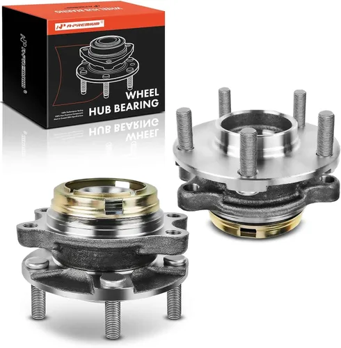 A-Premium 2 rodamientos de rueda delantera y conjunto de cubo con 5 lengüetas compatibles con Nissan Murano 2003-2007, Quest 2004-2009