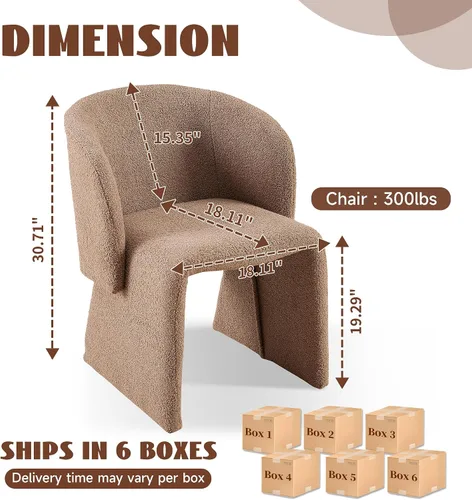Miniatura 2 de Barrel - Silla de cocina y comedor, sillas de tocador de maquillaje modernas y cómodas con brazo, terciopelo tapizado, sofá individual, dormitorio