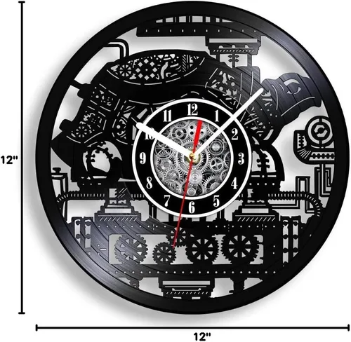 Miniatura 10 de The Geeky Days Steampunk Turtle - Reloj de pared silencioso con disco de vinilo, funciona con pilas, de cuarzo, de 12 pulgadas, tortuga marina Sin
