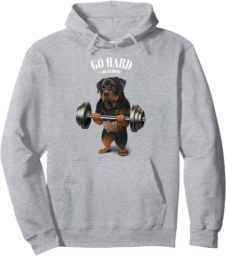 Miniatura 3 de Rottweiler - Sudadera con capucha para levantamiento de pesas y gimnasio, Negro, S