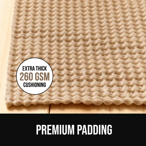 Miniatura 4 de GORILLA GRIP® Almohadilla de agarre gruesa de doble cara para suelos de madera dura, transpirable, antideslizante y antideslizante debajo de la Beige