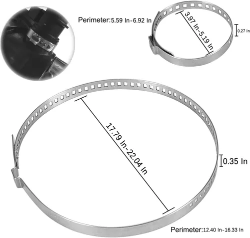 Miniatura 2 de 10 piezas de kit de abrazadera de arranque de eje CV, abrazadera de eje de transmisión ajustable de acero inoxidable, 5 piezas pequeñas y 5 piezas