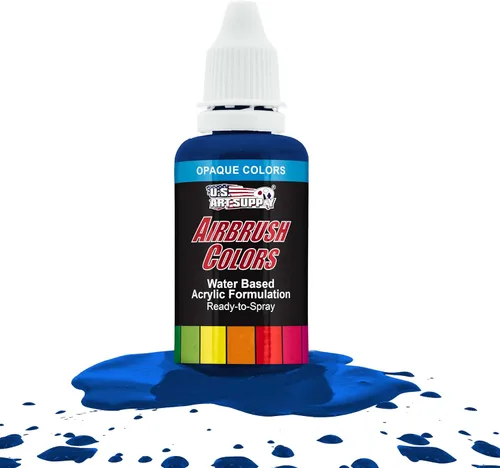 Miniatura 15 de U.S. Art Supply Opaque Lake Blue - Pintura acrílica para aerógrafo con efectos especiales, 8 onzas, lista para rociar, pintura con pincel de aire a