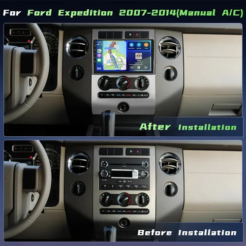 Miniatura 2 de [4Core 64G] Android 15 Estéreo de coche para Ford Expedition 2007-2014(A/C manual), Hikity 9 pulgadas pantalla táctil Expedition Radio inalámbrico