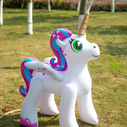 Miniatura 2 de JOYIN Rociador inflable de 48 pulgadas con diseño de unicornio, juguete inflable de agua para diversión al aire libre de verano, juguete de aspersor