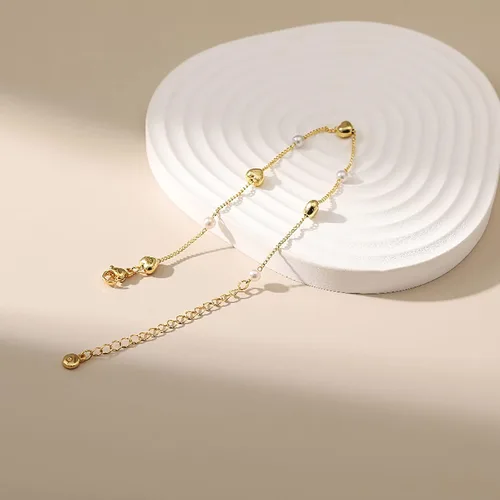 Miniatura 62 de Delicadas pulseras de oro para mujer, chapado en oro 18, ajustable, mal de ojo, mariposa, cuentas, perla, corazón, turquesa, hecha a mano para mujer