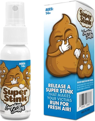 SUPER STINK (1.01 onzas líquidas) - Spray para pedos - Hedor extra potente 'increíblemente fuerte' - Cosas de broma con olor a caca falsa - Huele a
