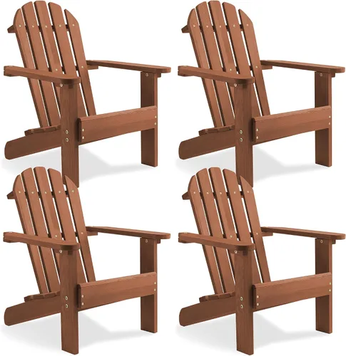 Miniatura 10 de Casafield Sillas Adirondack para niños, juego de 2 sillas de madera de cedro para exteriores, para patio, terraza, césped y jardín, parcialmente