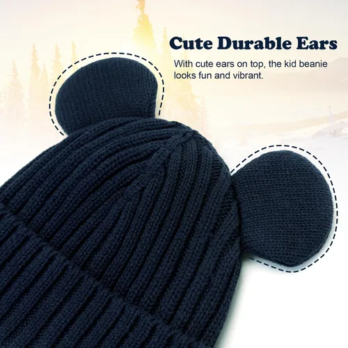 Miniatura 3 de RUIKUNA Gorro de invierno para niño pequeño, gorro de punto cálido para niña recién nacida, lindos sombreros para niños