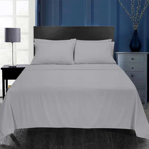 Miniatura 250 de ROYALE LINENS Juego de sábanas Cal King de 4 piezas, ropa de cama de microfibra suave cepillada de 1800 hilos, 1 sábana bajera, 1 sábana encimera, 2