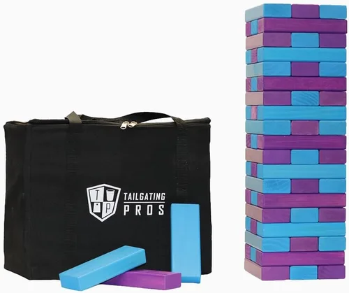 Miniatura 29 de Tailgating Pros Maderas Gigantes Premium que se Derrumban con Estuche de Transporte – ¡Elige los Colores de tu Equipo! Juego Gigante para Patio al