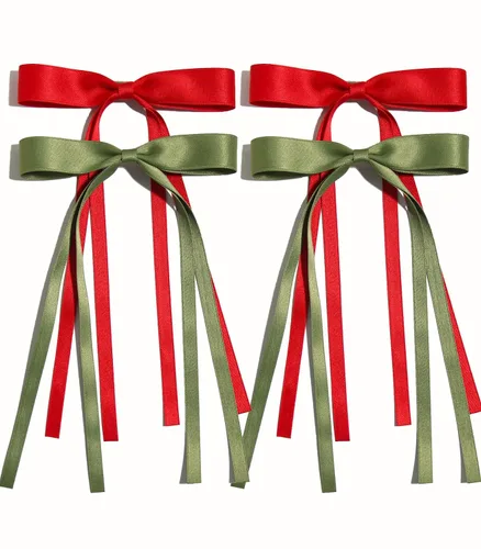 Miniatura 15 de LFOUVRE 4 pinzas para el cabello para mujer, lazo con borla y cola larga, clip para niña, accesorios sólidos, pasadores y lazo de garra