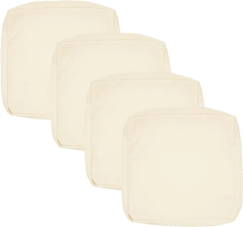 Miniatura 61 de FLYMEI Patio Cushion Covers 16x16x2.5 Waterproof Outdoor Cushion Cover Replacement 1Packs Outdoor Seat Cushion Slipcover for Rattan Chair Sofa, Beige