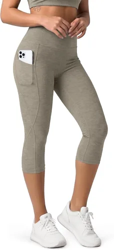 Miniatura 44 de ODODOS - Leggings capri de cintura alta para mujer con bolsillos, control de abdomen, no se transparentan, para entrenamiento atlético, running