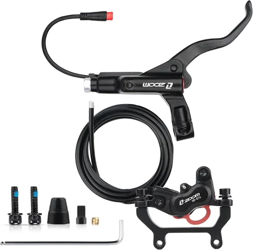 Miniatura 9 de Hycline Juego de frenos hidráulicos Ebike de 4 pistones: Zoom H876E 2-PIN Power-Off Kit de freno de disco de bicicleta eléctrica incluido rotores