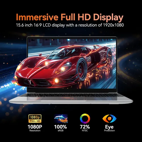Miniatura 3 de 2026 última computadora portátil, 16 GB RAM 1 TB SSD, pantalla IPS 2K FHD de 15.6 pulgadas, 12ª CPU Quad Core N100 (3.4GHz), 2.4G/5G WiFi/BT5.0