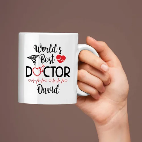 Miniatura 3 de Tazas personalizadas del mejor médico del mundo, tazas de café personalizadas con nombre, tazas de té personalizadas para médico, regalos de Taza