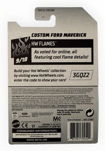 Miniatura 2 de Hot Wheels Ford Maverick personalizado, HW Flames 9/10