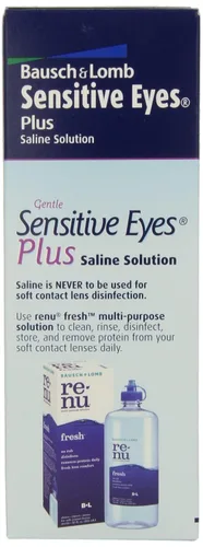 Miniatura 2 de Sensitive Eyes Solución salina de Bausch & Lomb, para lentes de contacto suave y permeables a los gases, solución salina con potasio, 12 fl oz