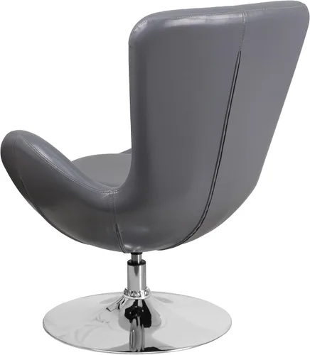 Miniatura 4 de Flash Furniture Egg Series Grey LeatherSoft Silla de recepción lateral Gris Leathersoft