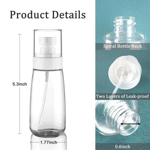 Miniatura 3 de Cosywell Botella de aerosol de niebla fina aprobada por la TSA 3.4 oz 100 ml Paquete de 3 envases de viaje recargables de cosméticos vacíos Botella