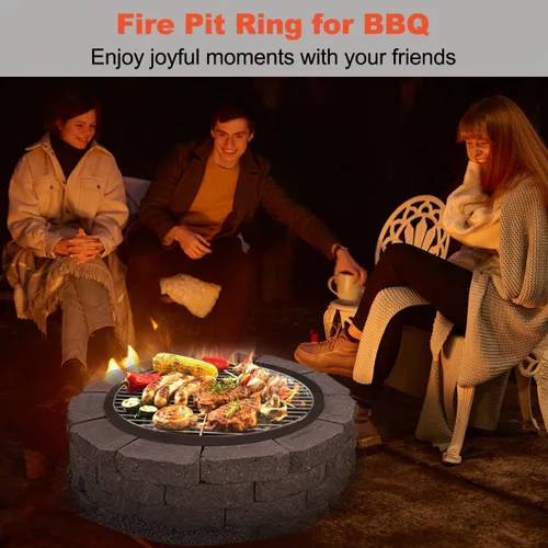 Miniatura 5 de Koutemie Forro de Anillo para Hoguera al Aire Libre de 40 Pulgadas de Diámetro Exterior/36 Pulgadas de Diámetro Interior, Inserto de Borde Redondo