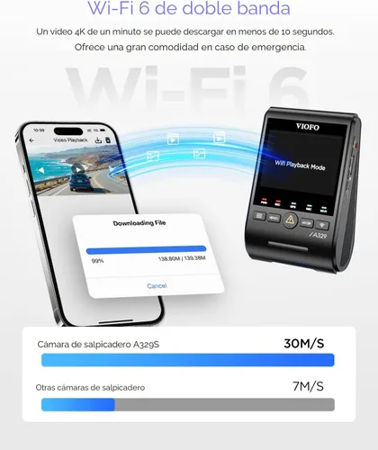 Miniatura 6 de VIOFO A329S 4K 60FPS Cámara de salpicadero delantera y trasera, cámara Dual de salpicadero 4K+2K para autos, modo de estacionamiento de ahorro