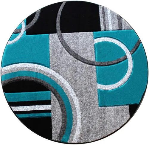 Miniatura 10 de Masada Rugs, Sophia Collection - Alfombra de área tallada a mano, moderna, contemporánea, rojo, gris, blanco, negro (2 pies x 7 pies 3 pulgadas)