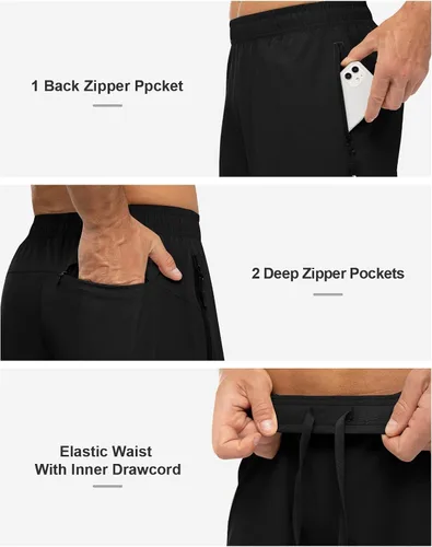 Miniatura 5 de Rdruko Pantalones cortos de senderismo para hombre con bolsillos con cremallera, 7 pulgadas, ligeros, de secado rápido, pantalones cortos