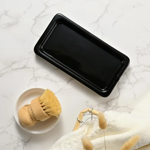 Miniatura 3 de Juego de dispensador de jabón de cocina de vidrio con bandeja de cerámica, dispensador de jabón de manos y platos de 16.9 onzas para decoración