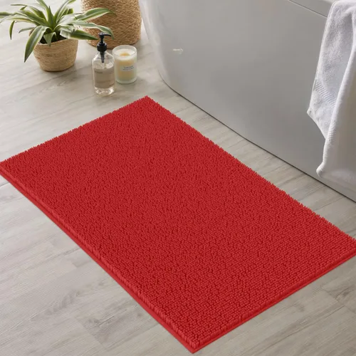 Miniatura 156 de LuxUrux Tapete de microfibra afelpada, de felpilla extrasuave, pelo largo de 1 pulgada, muy absorbente, para baño o ducha, lavar y secar a máquina