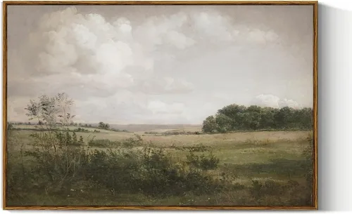Miniatura 57 de VIYYIEA Arte de Pared en Lienzo Enmarcado Decoración del Hogar, Decoración de Granja Valles Ondulantes bajo Cielos Despejados Pintura de Pared