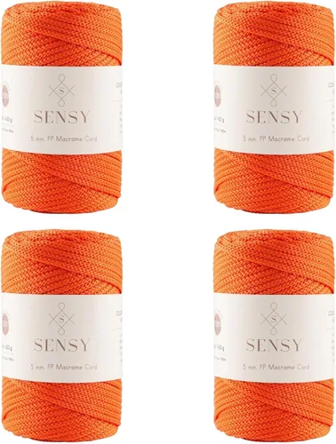 Miniatura 115 de Sensy - Cuerda de poliéster prémium de 0.197 in, 104 yardas, 100% polipropileno, cordón de macramé de 0.197 in, cuerda de ganchillo para bolsa