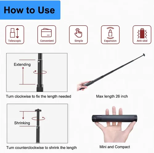 Miniatura 6 de JCWINY Soporte de cámara web de 30 pulgadas de alto, trípode extensible para cámara web de escritorio, trípode para cámara web de aluminio, soporte