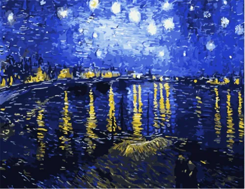 Miniatura 6 de YEESAM ART Pintura por números para adultos, The Red Vineyard de Van Gogh de 16 x 20 pulgadas, lienzo de lino acrílico, kit de pintura de números