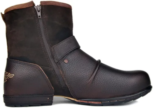 Miniatura 4 de Botas de tobillo de cuero para hombre con cremallera lateral CD-5008-1-N-S