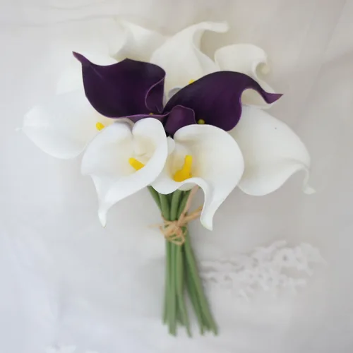 Miniatura 2 de Mini ramos de flores artificiales de 15 pulgadas con 10 tallos (Auroral)