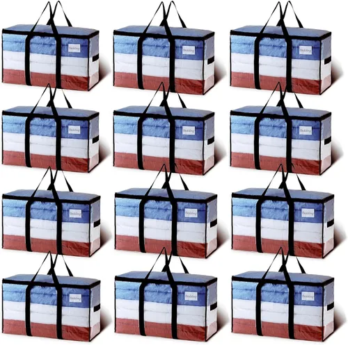 Miniatura 14 de TAILI - Bolsas de mudanza extra grandes, paquete de 10 bolsas negras resistentes para almacenamiento con ventana visible, asas envolventes