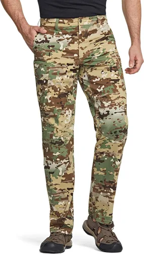 CQR - Pantalones de senderismo para hombre impermeables para usar al aire libre ligeros elásticos de tipo cargo corte recto de trabajo FPU 50