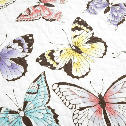 Miniatura 3 de Lush Decor Flutter Butterfly - Juego de edredón de 2 piezas, bonito cubrecama acolchado, lila, tamaño individual