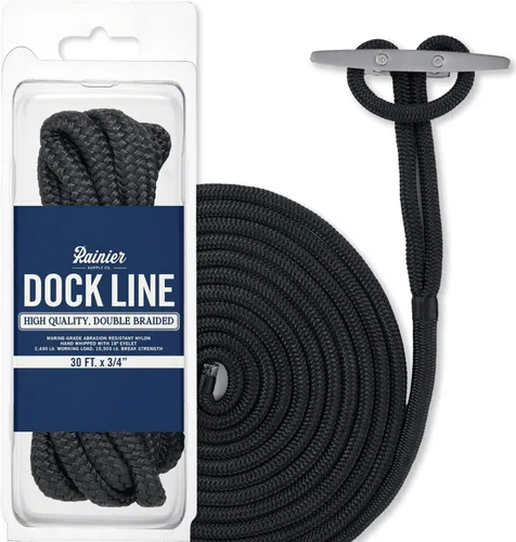 Miniatura 13 de RainierSupplyCo Líneas de Amarre - Paquete de 2 cuerdas de barco para atraque con bucle, cuerda marina de nailon doble trenzada de alta calidad