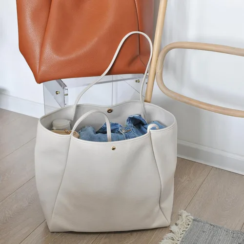 Miniatura 51 de HOXIS Bolso de mano de cuero PU de gran tamaño para mujer, bolso de fin de semana, bolso de viaje